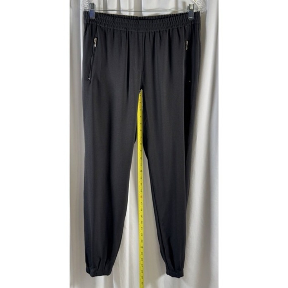 New York & Co Black Stretch Jogger Pants Elastic Waist Zip Pocket M Preppy 74-14 - Picture 7 of 13